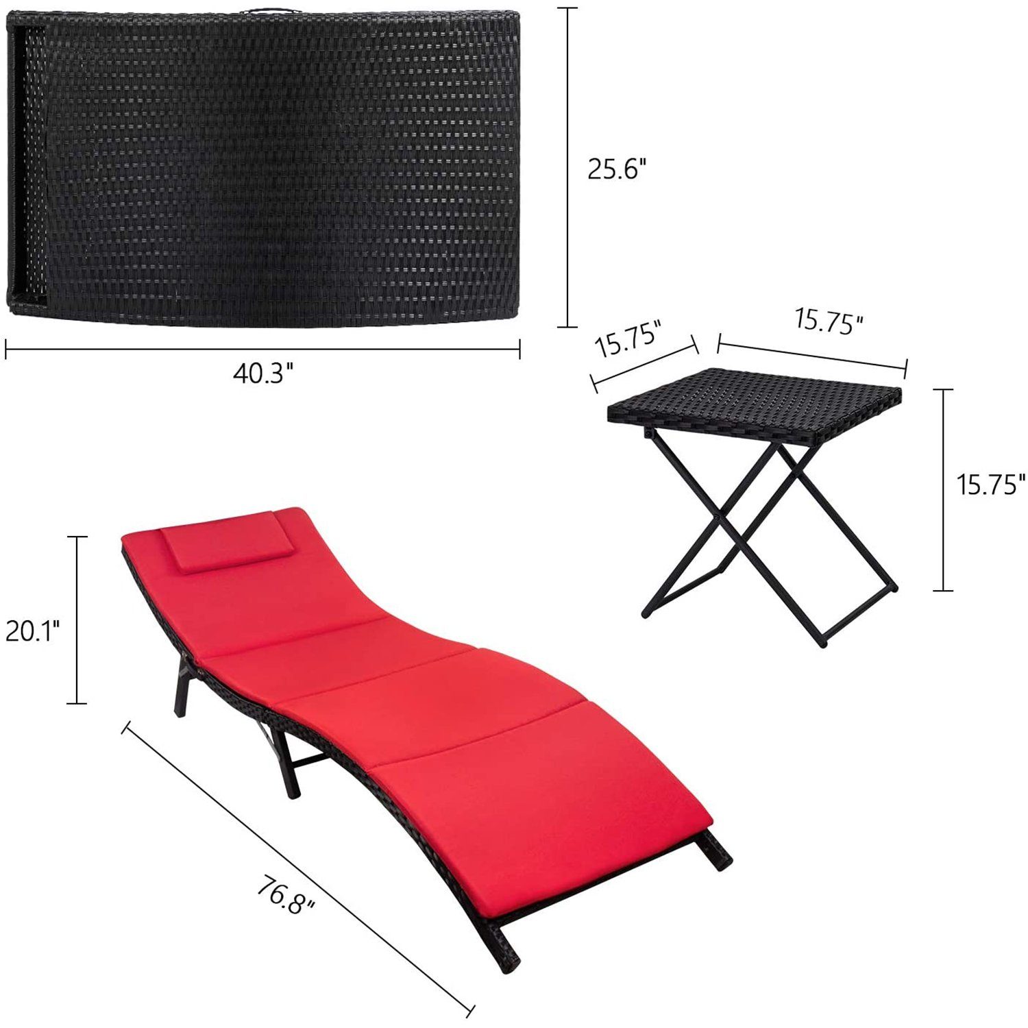 homall-patio-sonnenliege-set-3-teilig-rot-mit-tisch image 7