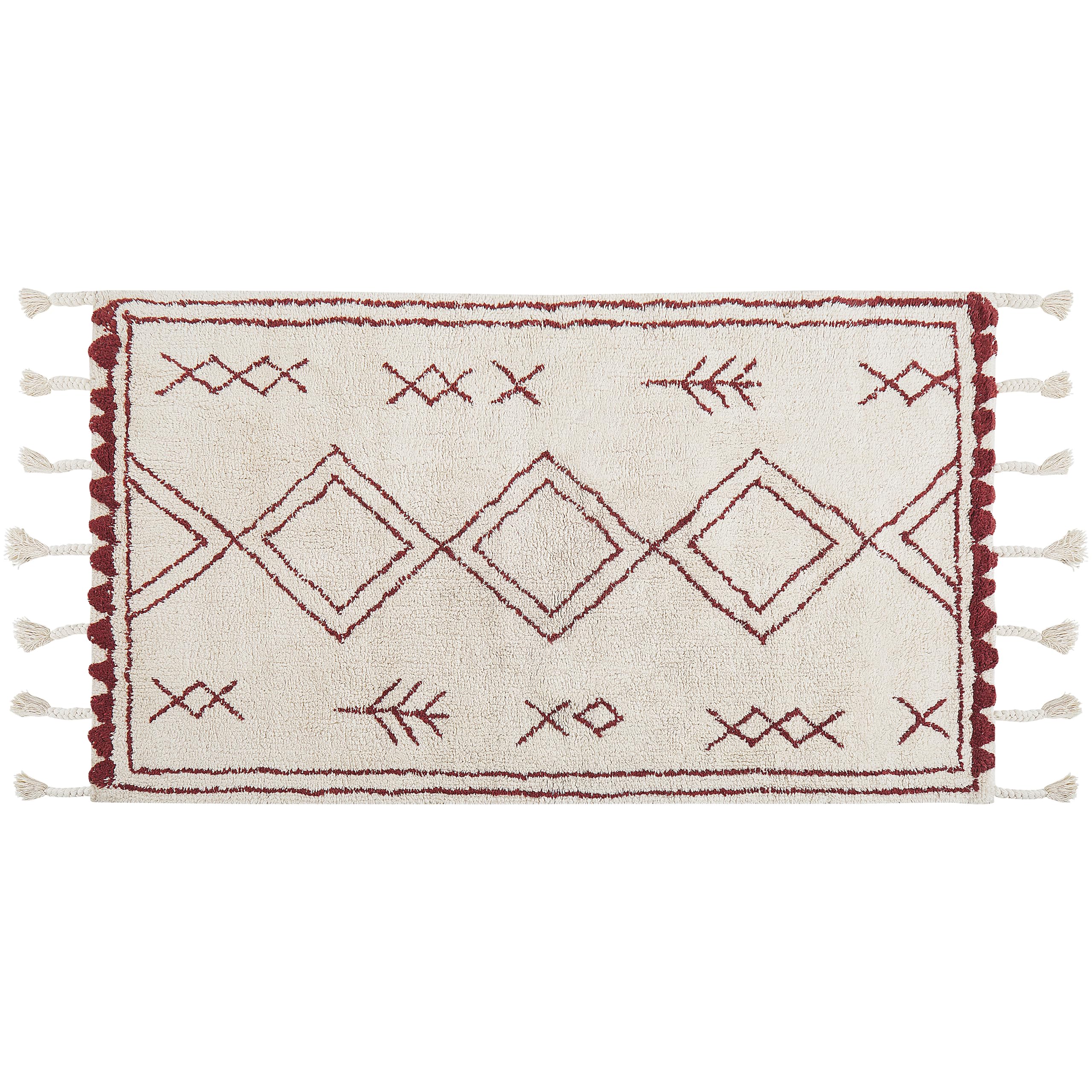 beliani-kenitra-teppich-140x200-wei-rot-boho-baumwolle image 7