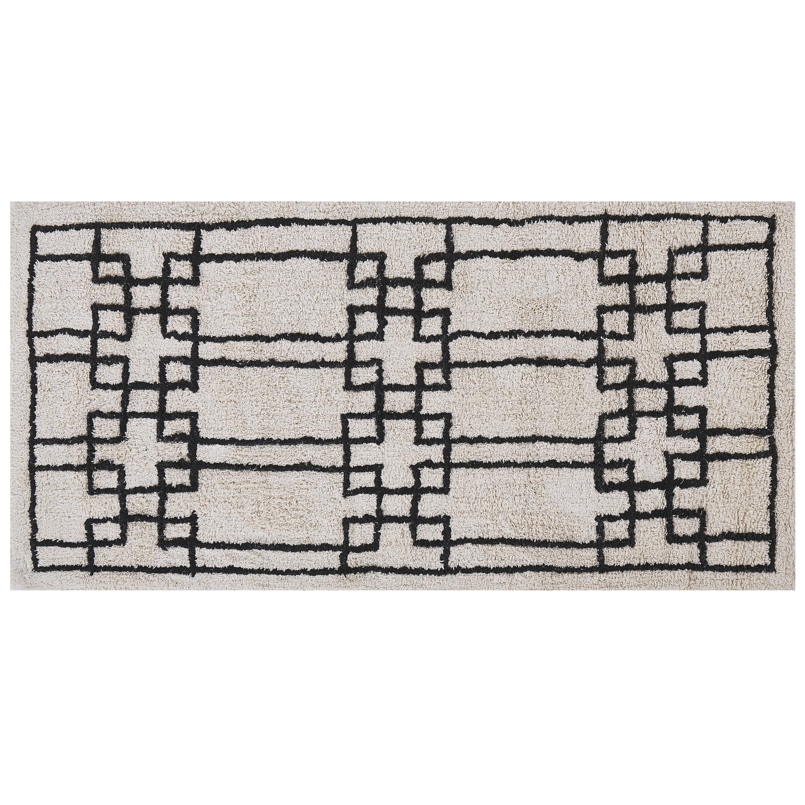 beliani-turhal-teppich-baumwolle-beige-80x150-geometrisch image 1