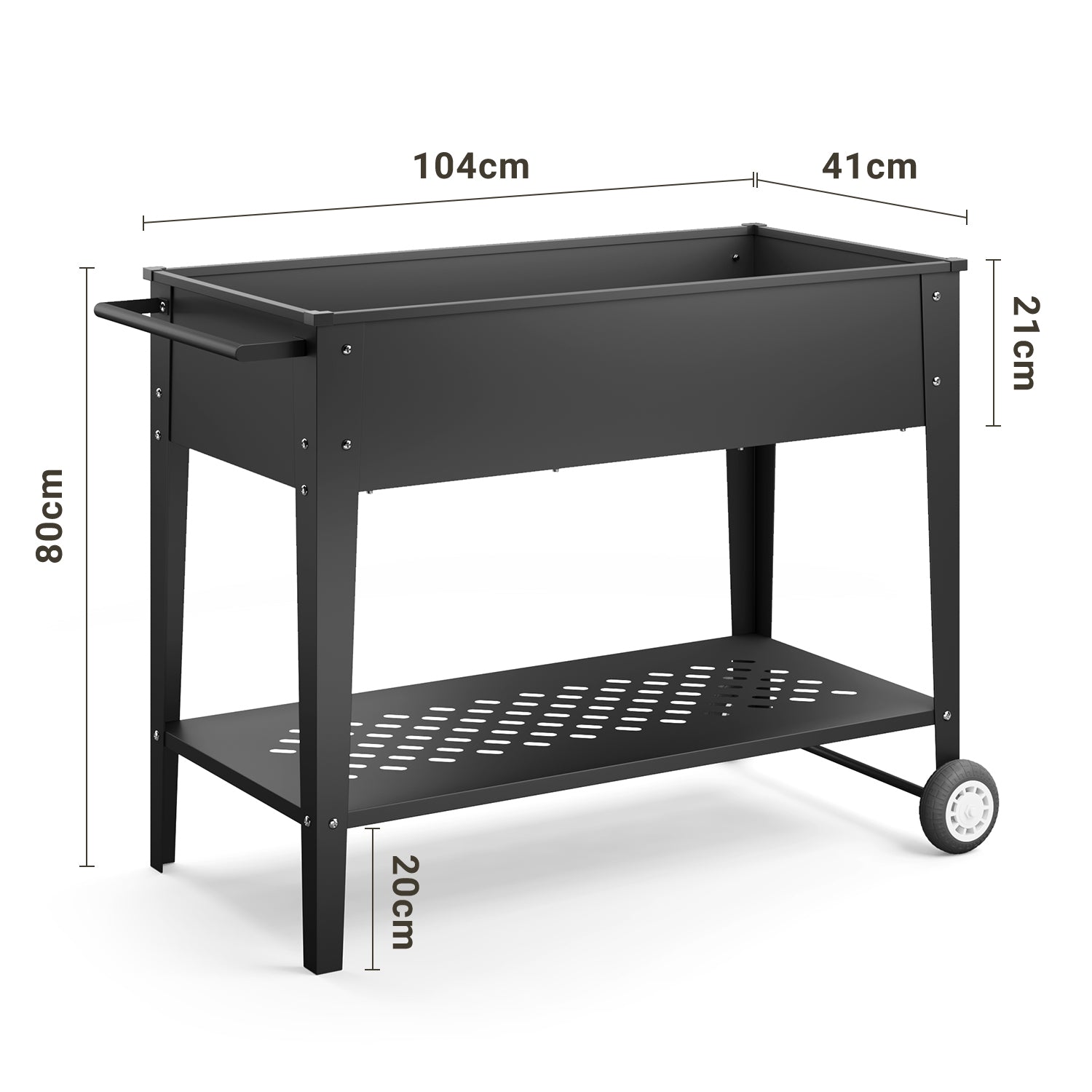 bealife-cc25-hochbeet-gartenwagen-schwarz-104x41-rollen image 3