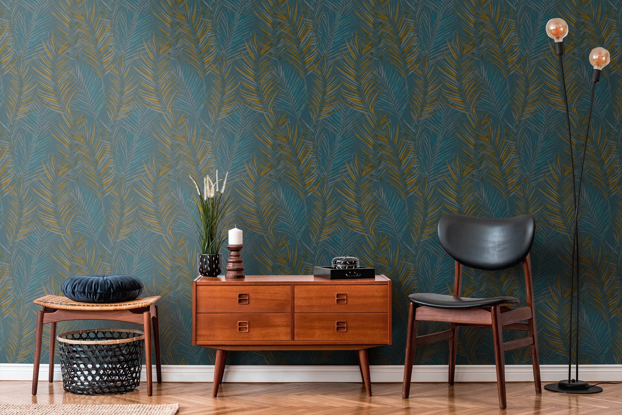 a-s-cr-ation-attractive-2-390387-vliestapete-floral-blau-petrol image 3