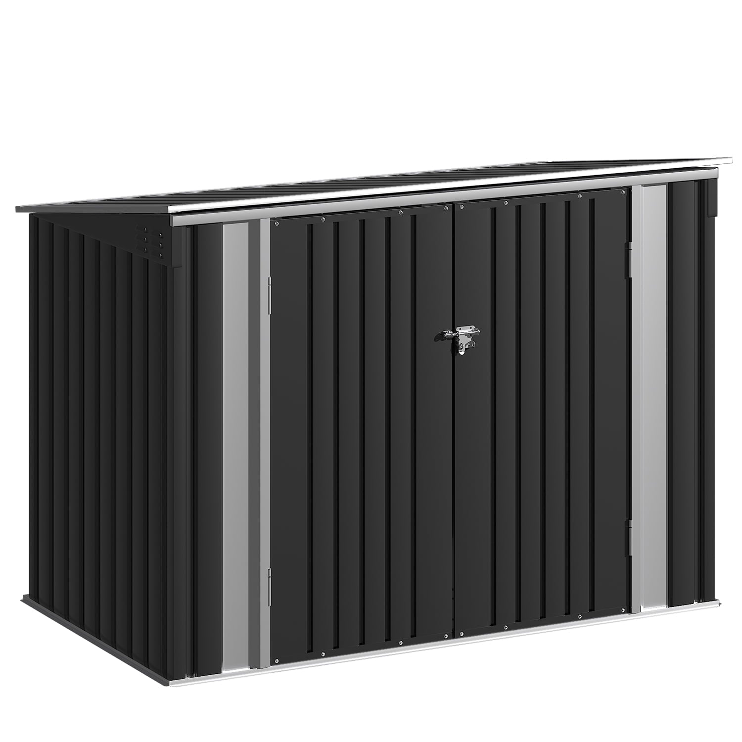 homall-metal-shed-ger-tehaus-metall-schwarz-6x3-abschlie-bar image 7