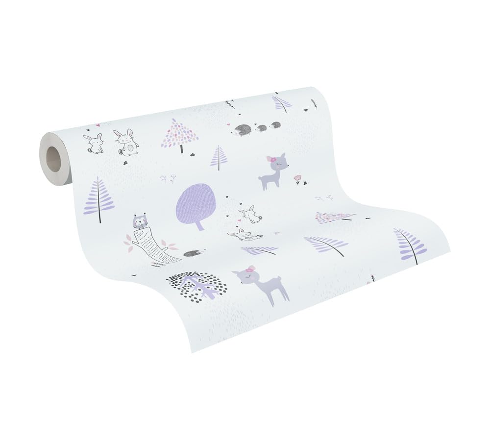 a-s-cr-ation-little-love-kindertapete-381171-lila-waldtiere image 1