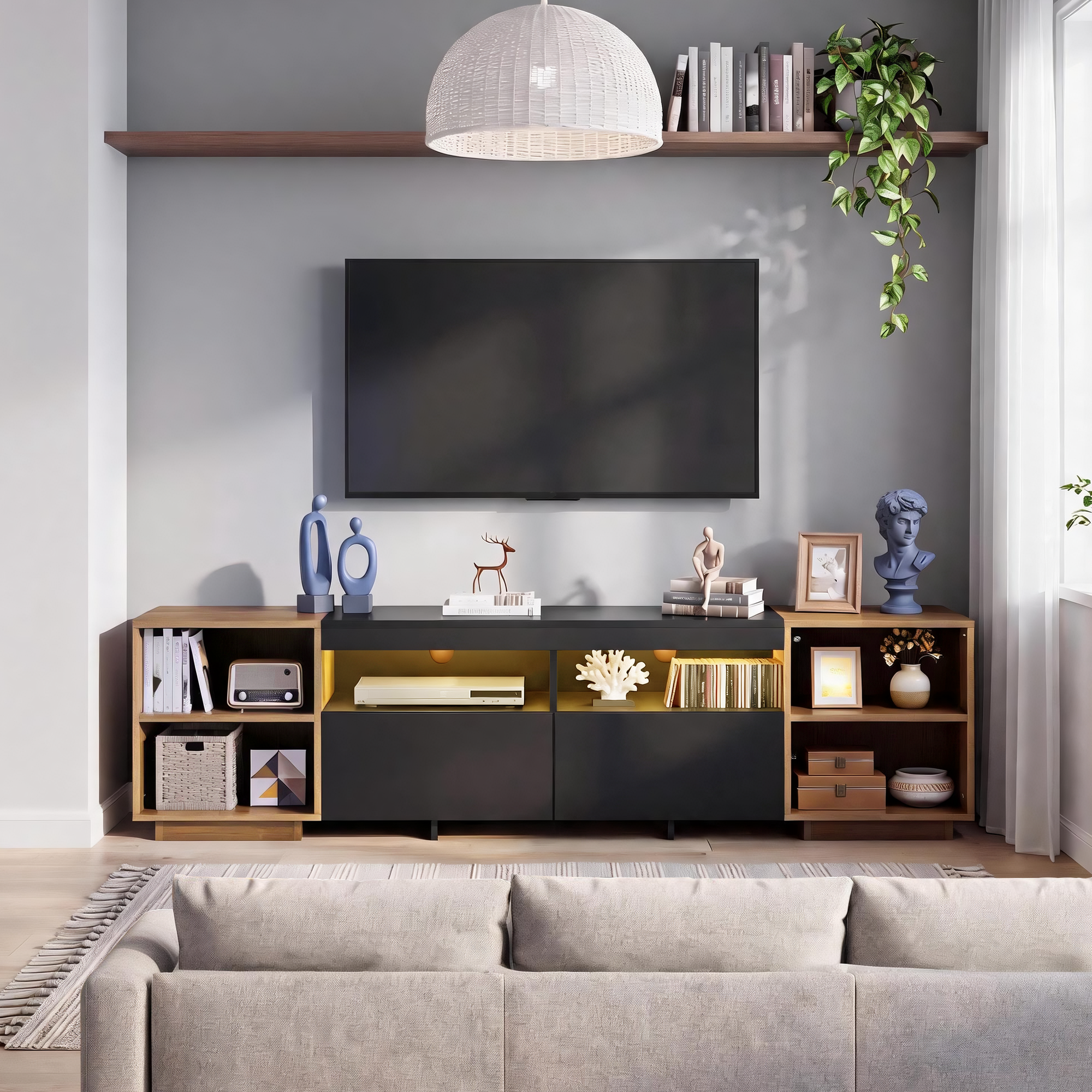 homall-tv-stand-lowboard-178-cm-f-r-75-zoll-mit-led-schwarz image 7