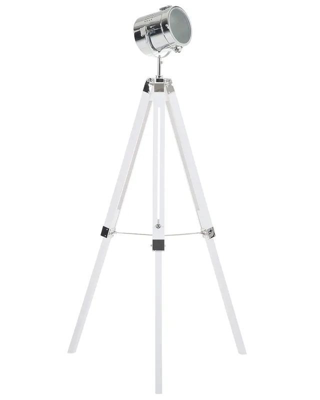 beliani-alzette-stehleuchte-wei-metall-stativ-e14-verstellbar image 1