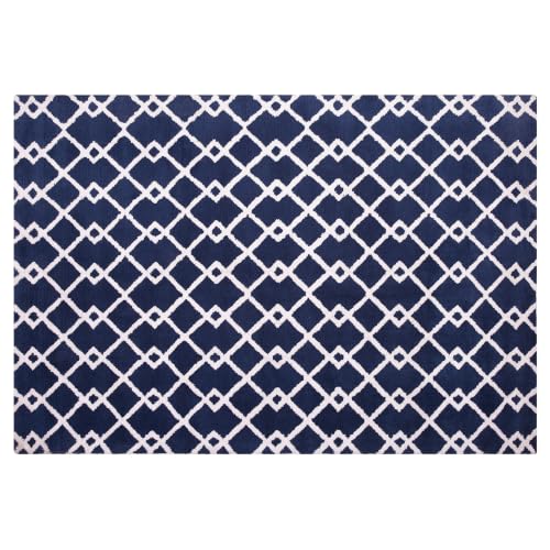 beliani-teppiche-serres-teppich-140x200-blau-geometrisch-kurzflor image 7