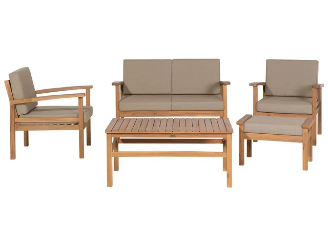 beliani-manila-lounge-set-hellbraun-taupe-5-teilig image 1