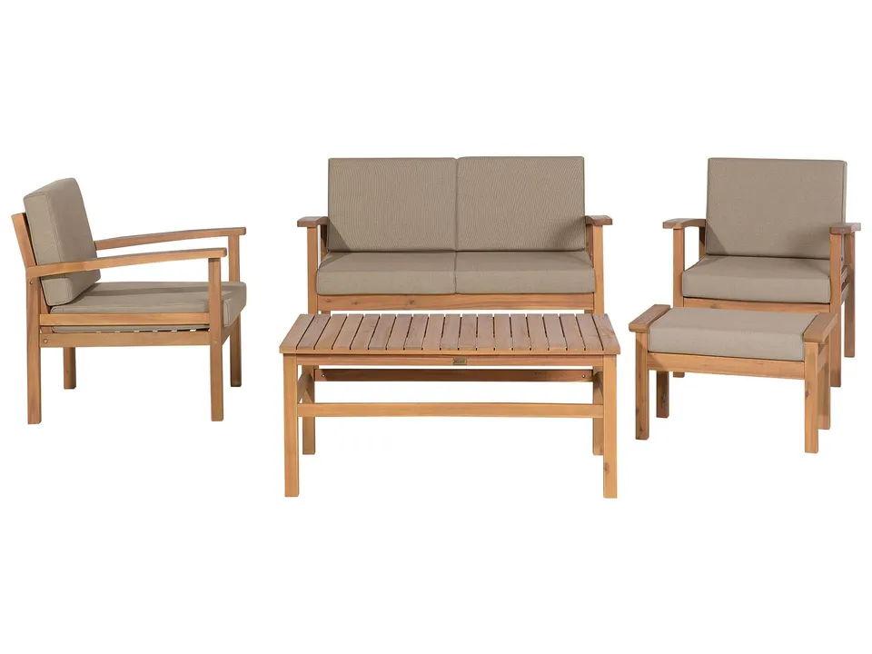beliani-manila-lounge-set-hellbraun-taupe-5-teilig image 1
