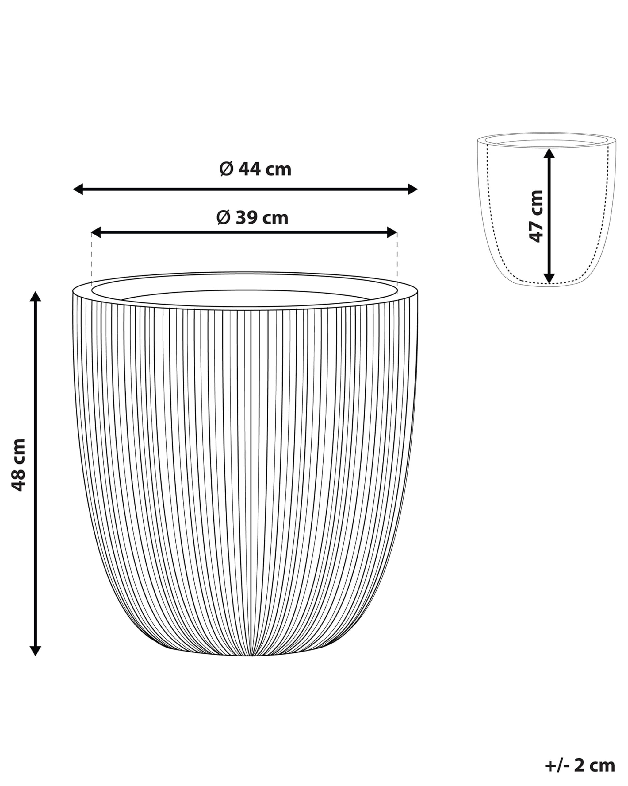 beliani-chios-blumentopf-kunstharz-44-cm-grau-rillen-l image 3