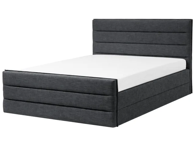 beliani-doppelbett-180x200-dunkelgrau-stoff-mit-kopfteil image 1