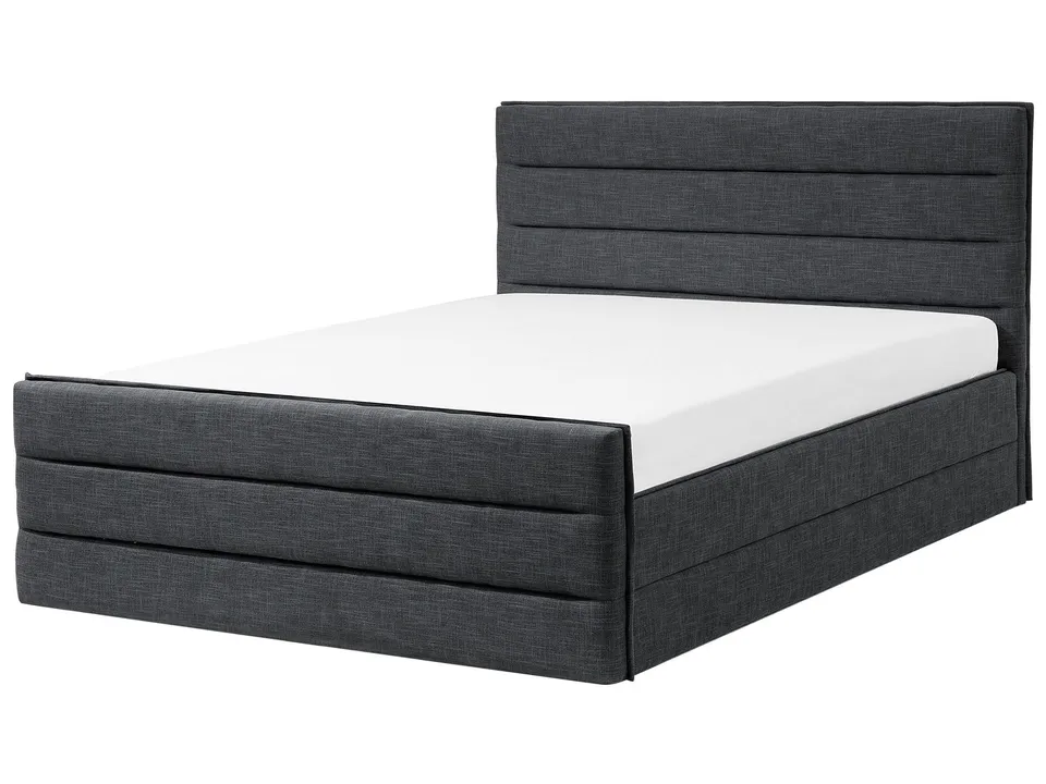 beliani-doppelbett-180x200-dunkelgrau-stoff-mit-kopfteil image 1