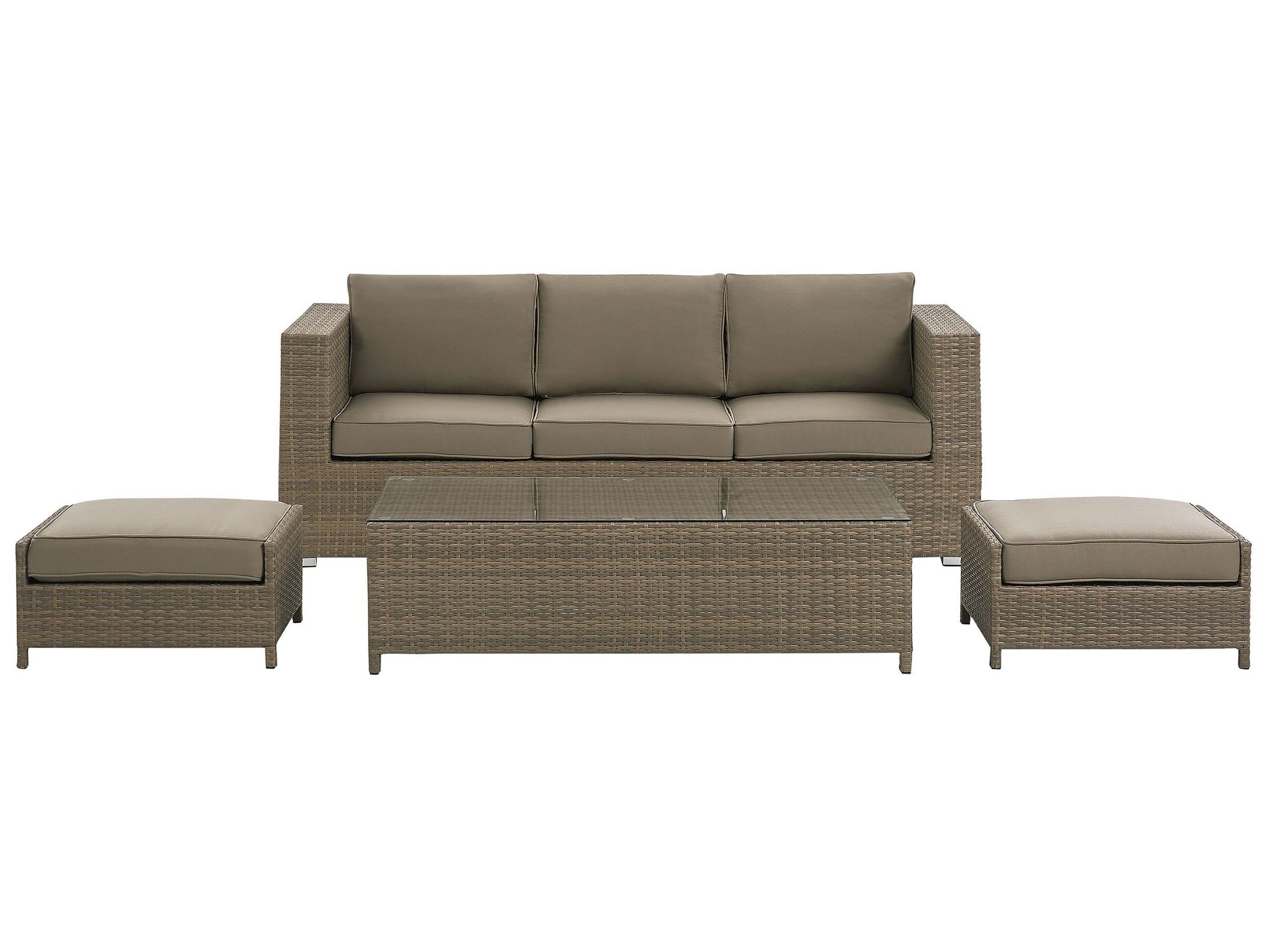 beliani-belluno-lounge-rattan-braun-5-personen-mit-glastisch image 1