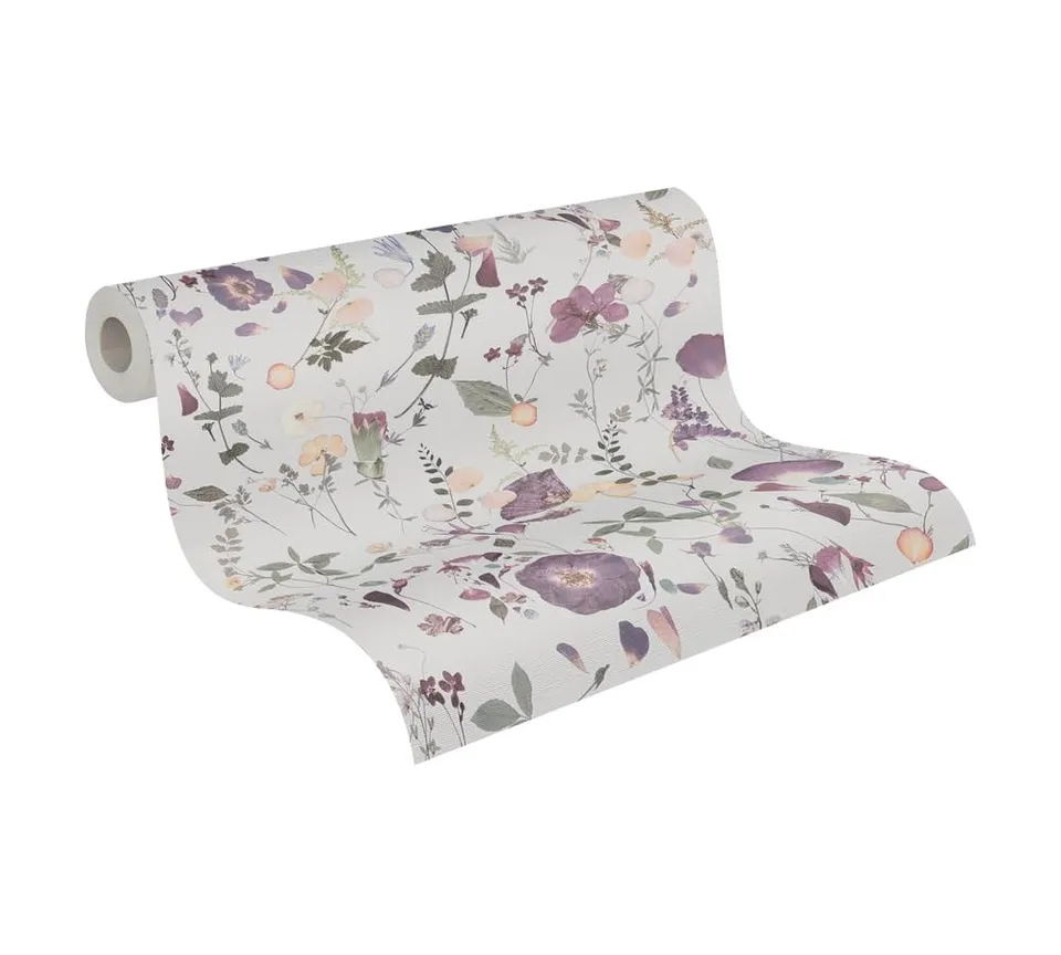 a-s-cr-ation-vliestapete-bl-tter-violett-beige-10-05m image 1