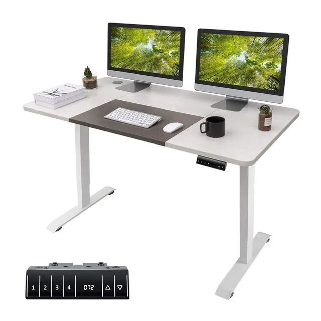 homall-standing-desk-schreibtisch-h-henverstellbar-wei-140-cm image 1