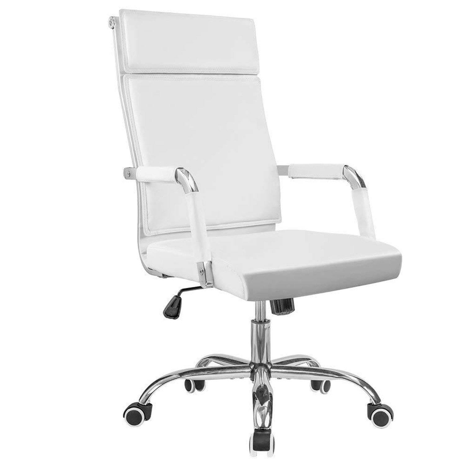 homall-office-leather-chair-b-rostuhl-schwarz-mittelhoch image 1