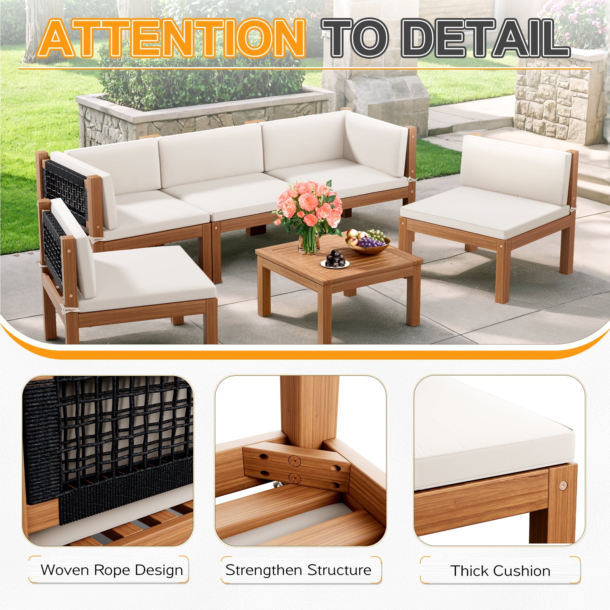 homall-patio-furniture-gartenm-bel-set-6-teilig-akazie-wei image 6