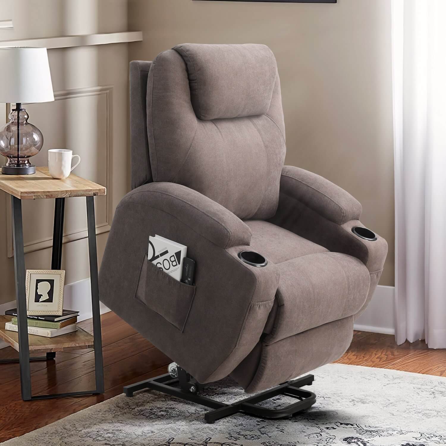 homall-recliner-chair-aufstehsessel-grau-stoff-massage image 2