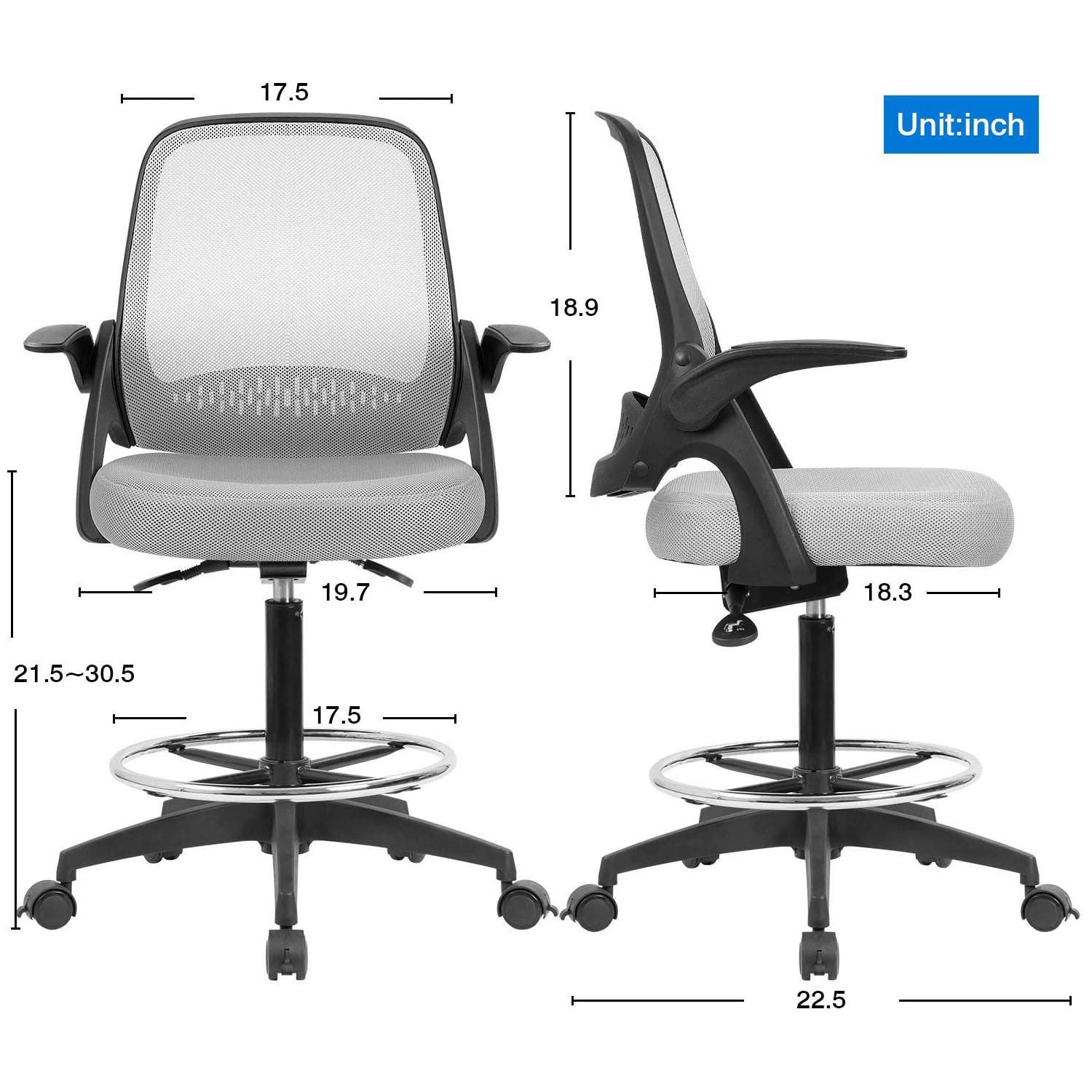 homall-standing-desk-b-rostuhl-grau-hochverstellbar-mit-fu-ring image 7