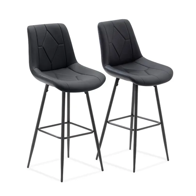 homall-bar-stool-barhocker-2er-set-schwarz-80cm image 1