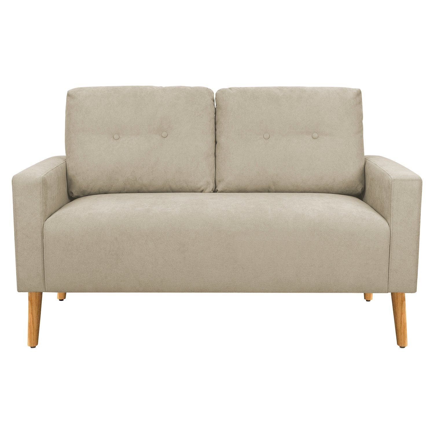 homall-sofa-zweisitzer-stoffsofa-beige-mit-holzbeinen image 5