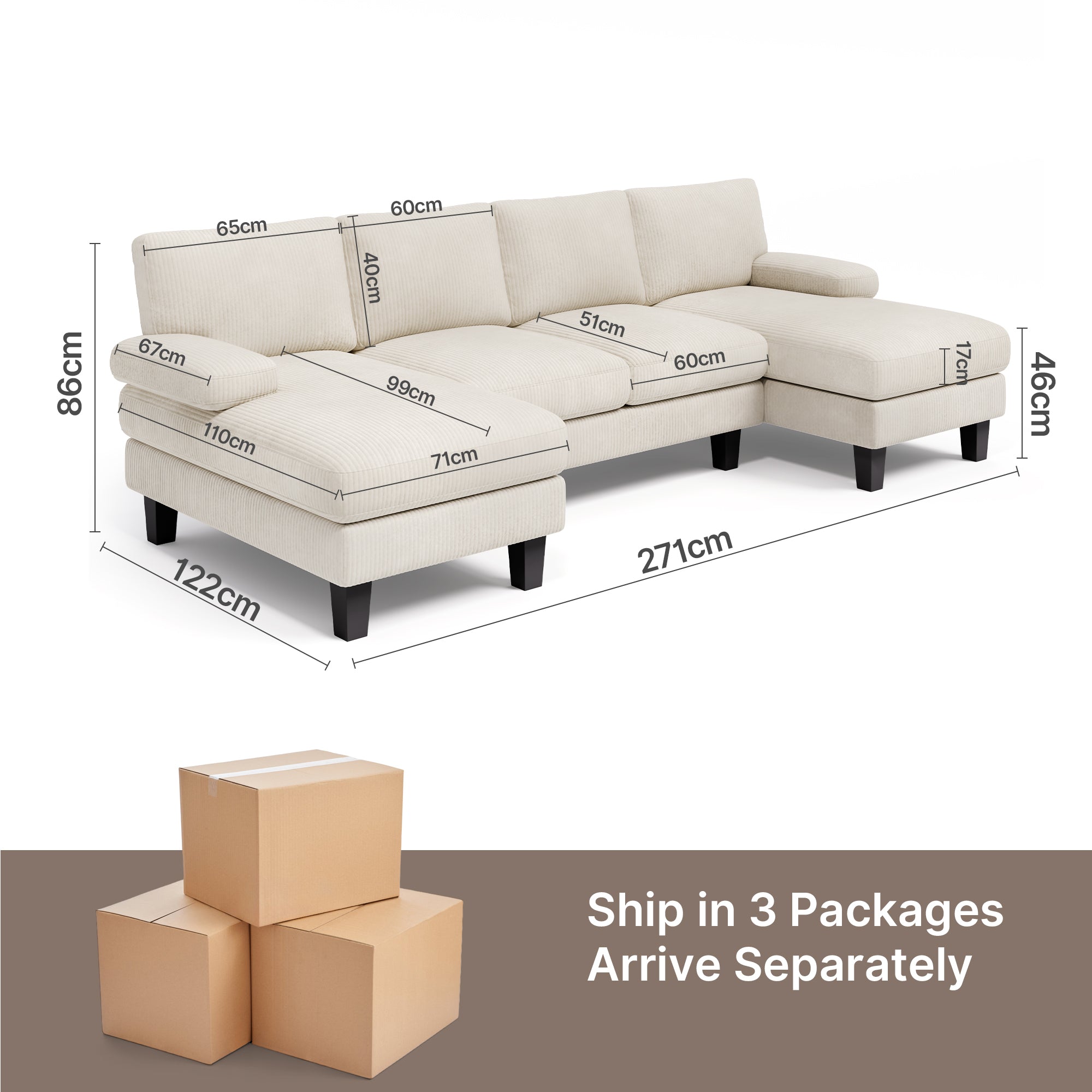 bealife-ar103-u-sofa-wei-271cm-cord-4-sitzer-schlaf image 3