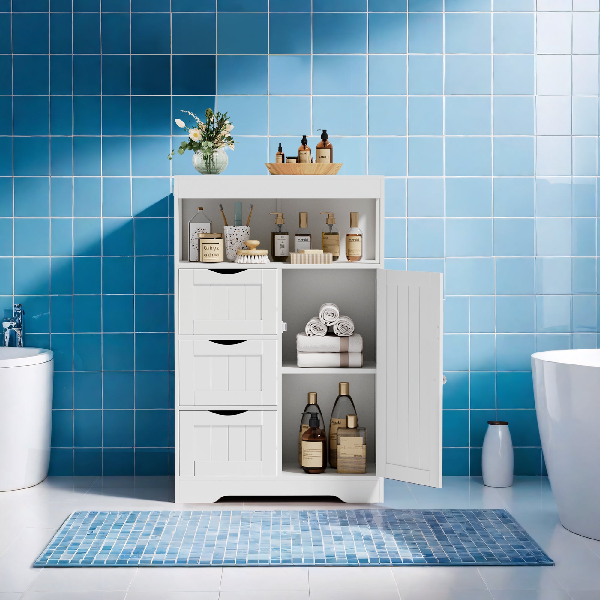 homall-shelf-badezimmerschrank-wei-mit-3-schubladen image 6