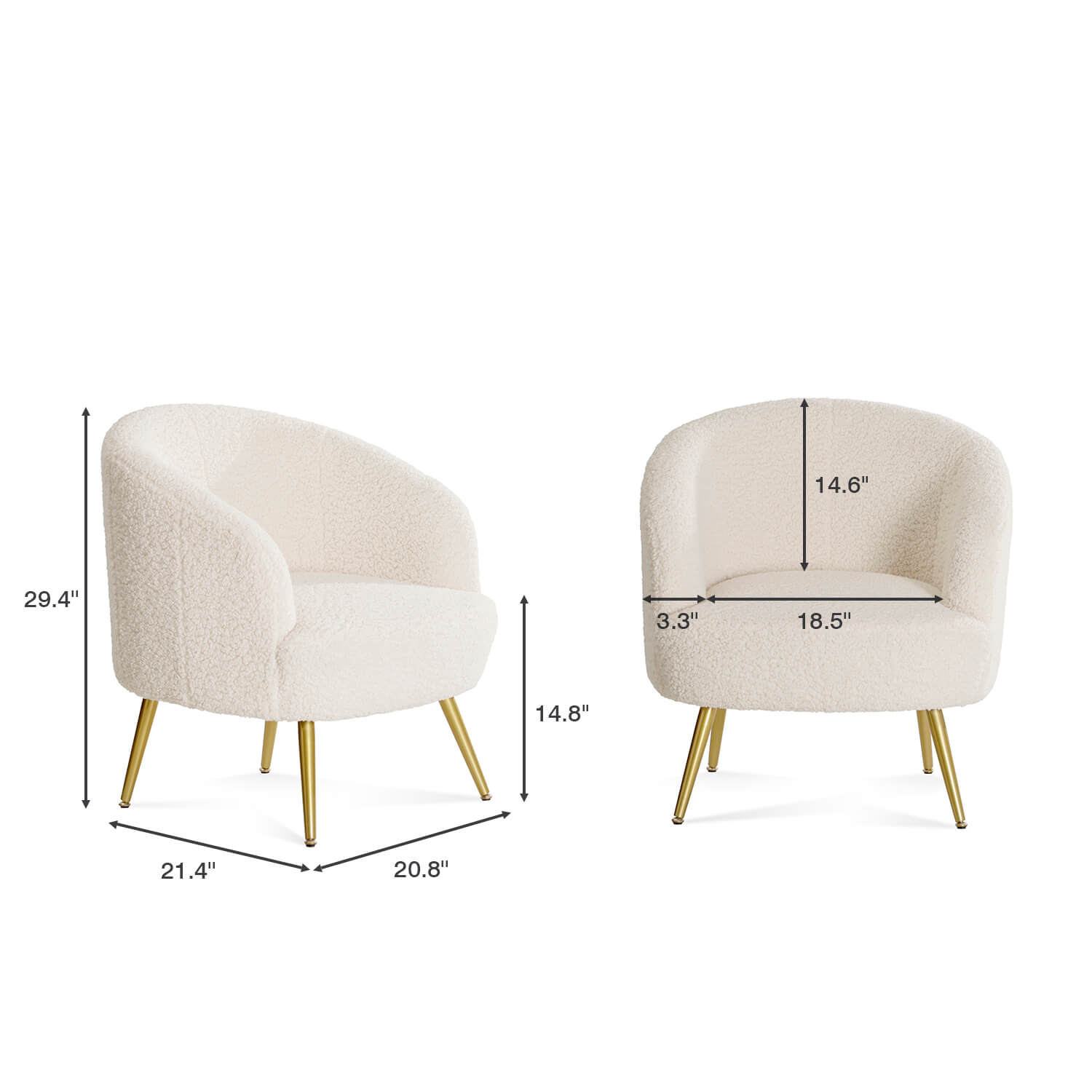 homall-accent-chair-sessel-creme-boucle-goldbeine image 7