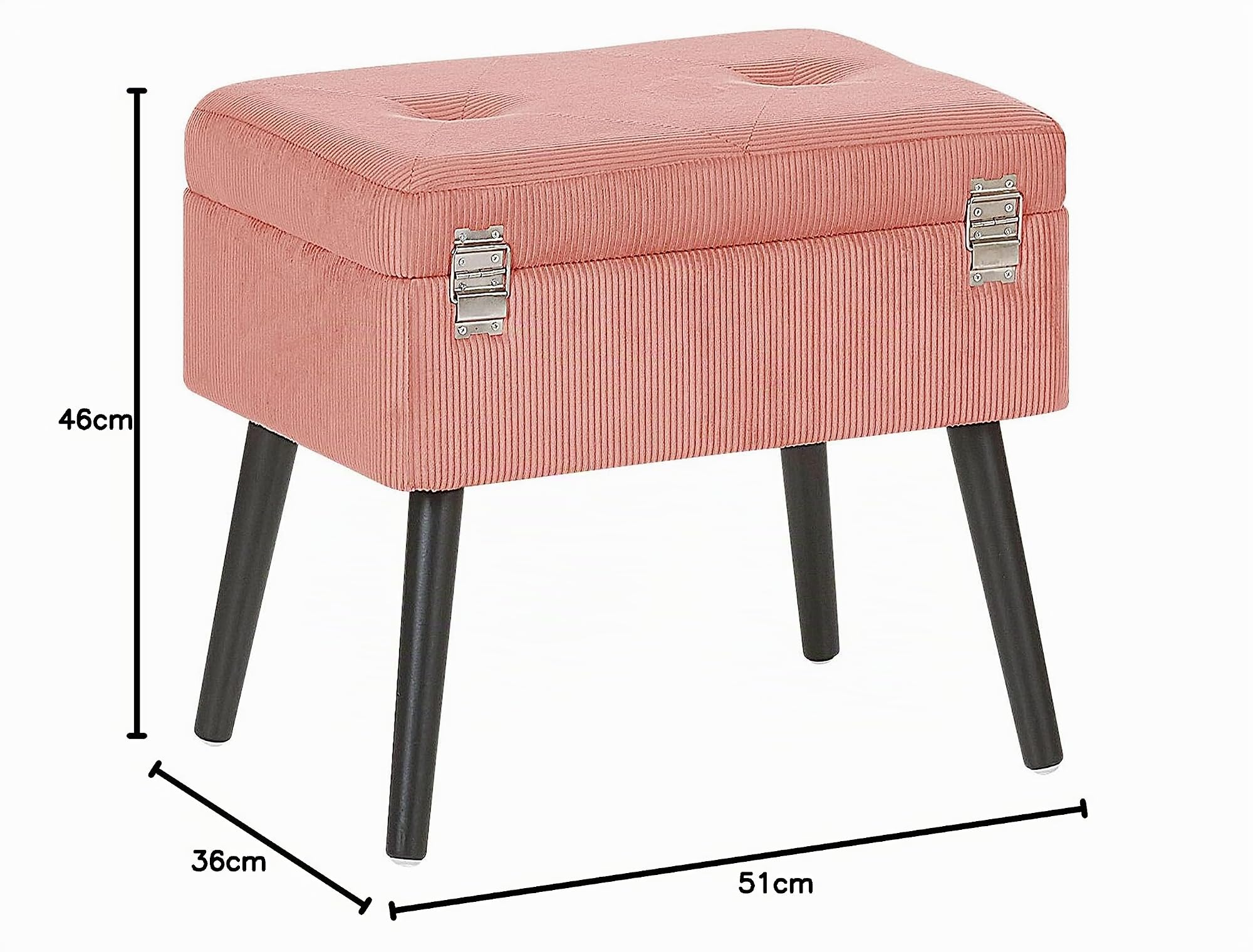 beliani-mallard-hocker-mit-stauraum-cord-rosa image 2