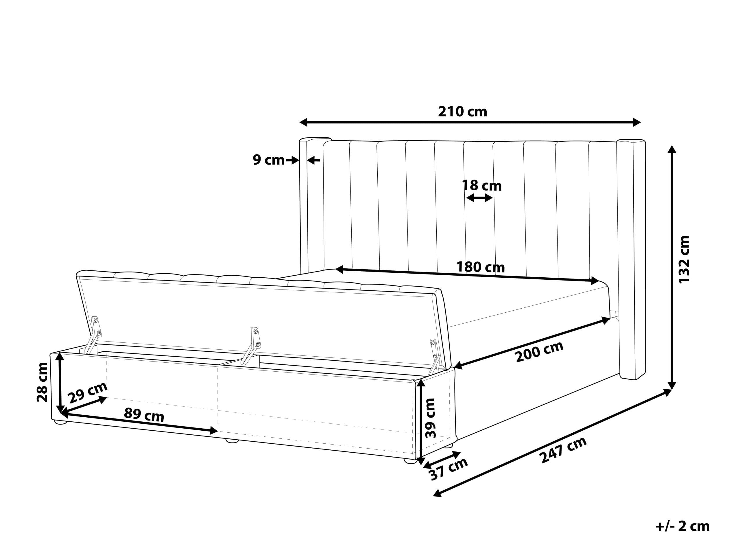 beliani-noyers-samtbett-180x200-grau-doppelbett-stauraum image 3