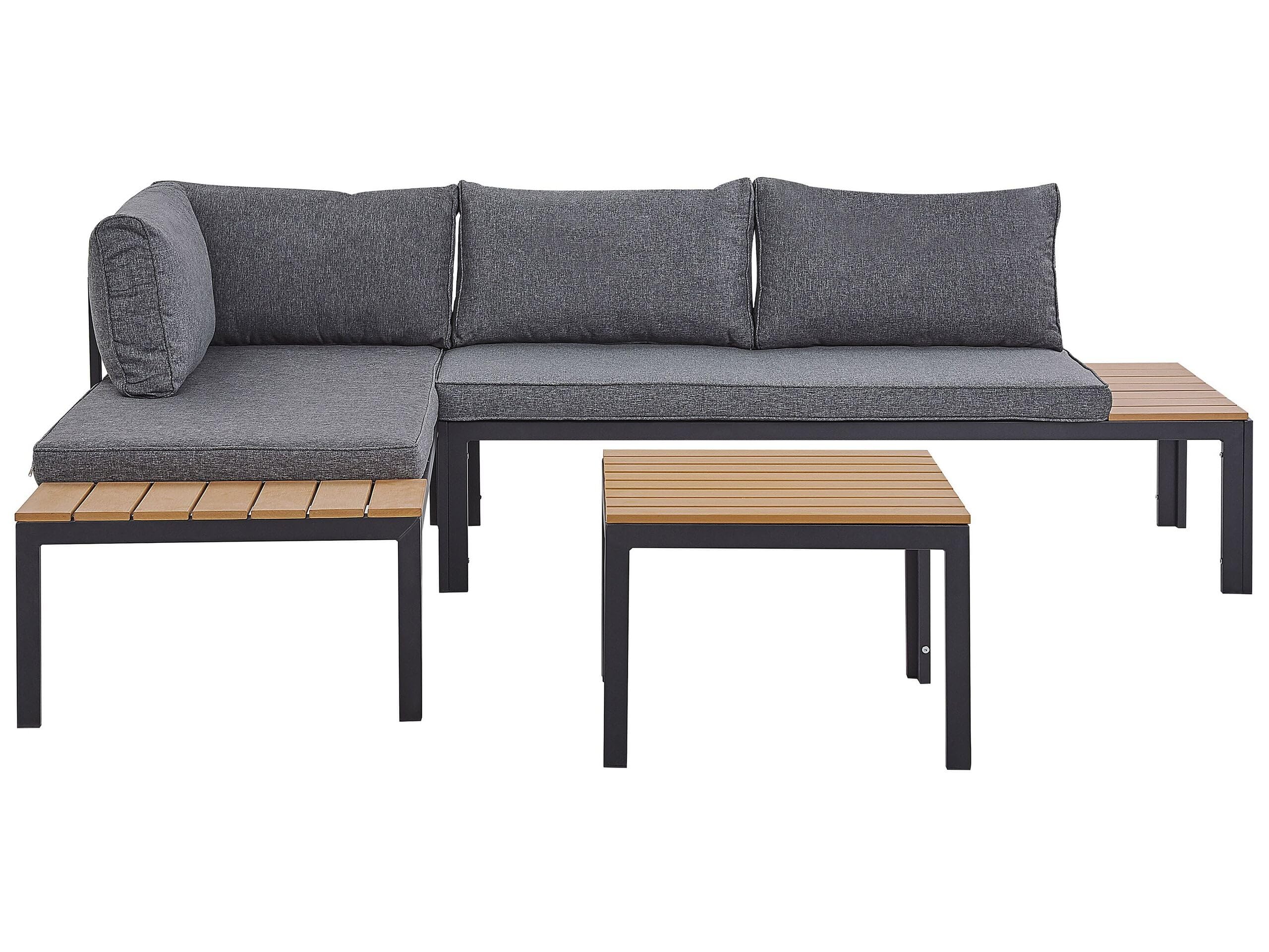 beliani-pienza-ii-gartenlounge-set-4-sitzer-schwarz-grau-ecksofa image 1