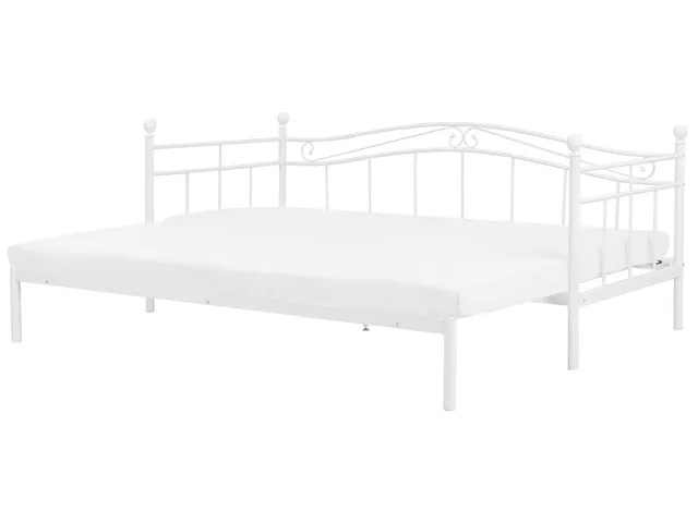 beliani-tulle-tagesbett-metall-wei-90x200-ausziehbar image 1