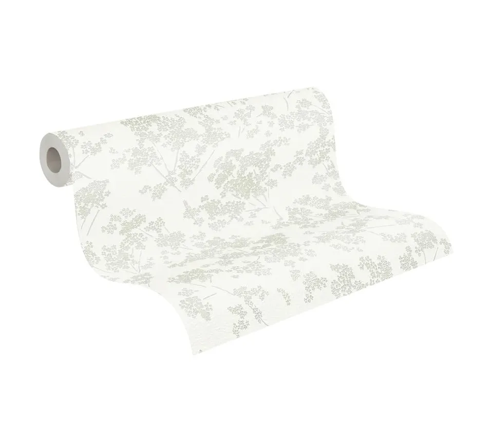 a-s-cr-ation-vliestapete-landhaus-wei-gr-n-grau-floral-395482 image 1
