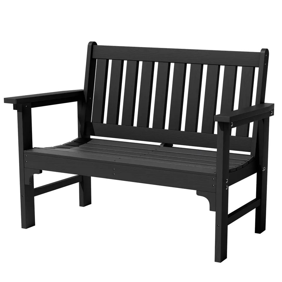 homall-patio-furniture-gartenbank-schwarz-2-sitzer-hdpe image 1