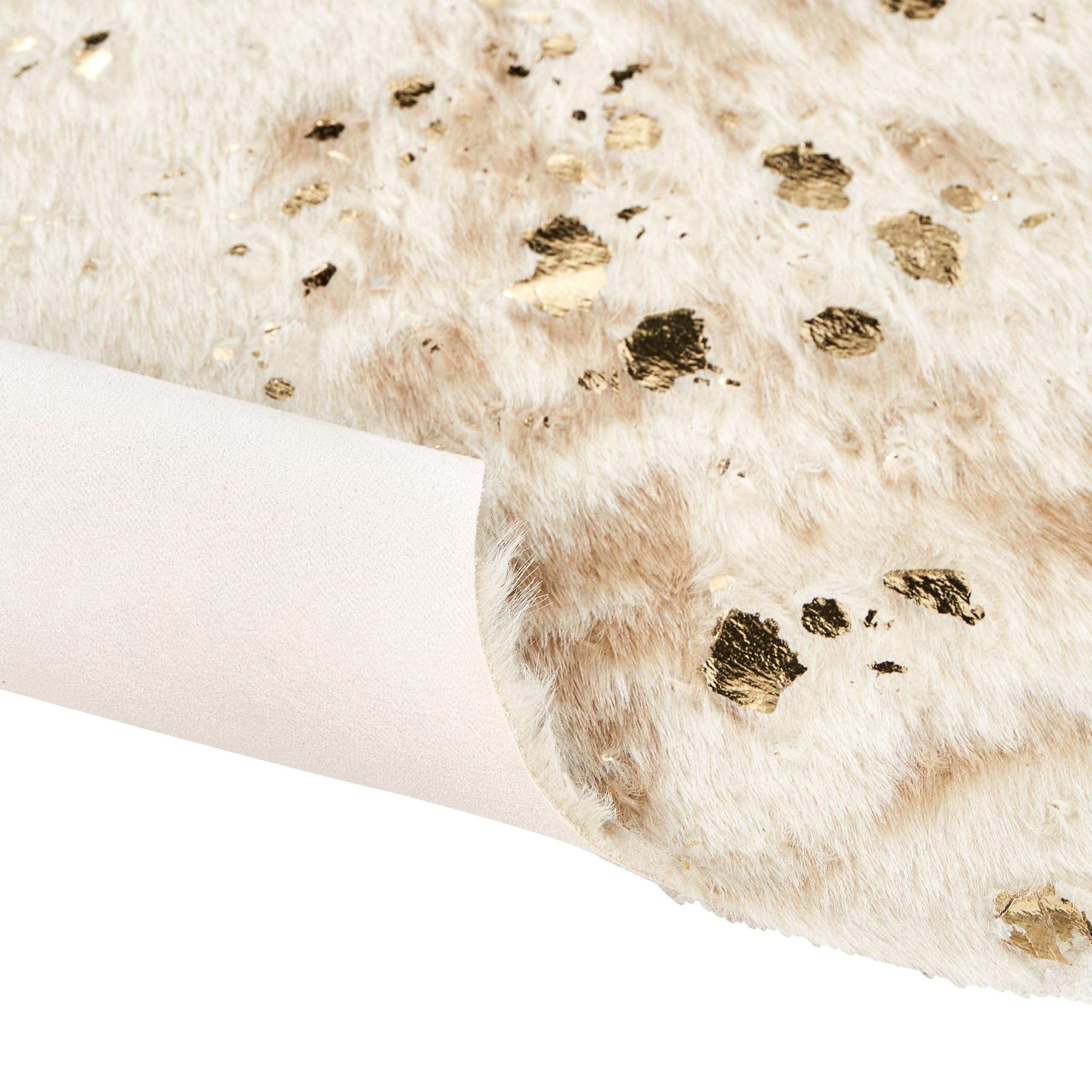 beliani-bogong-kunstfell-teppich-150x200-beige-kuhmuster-gold image 4