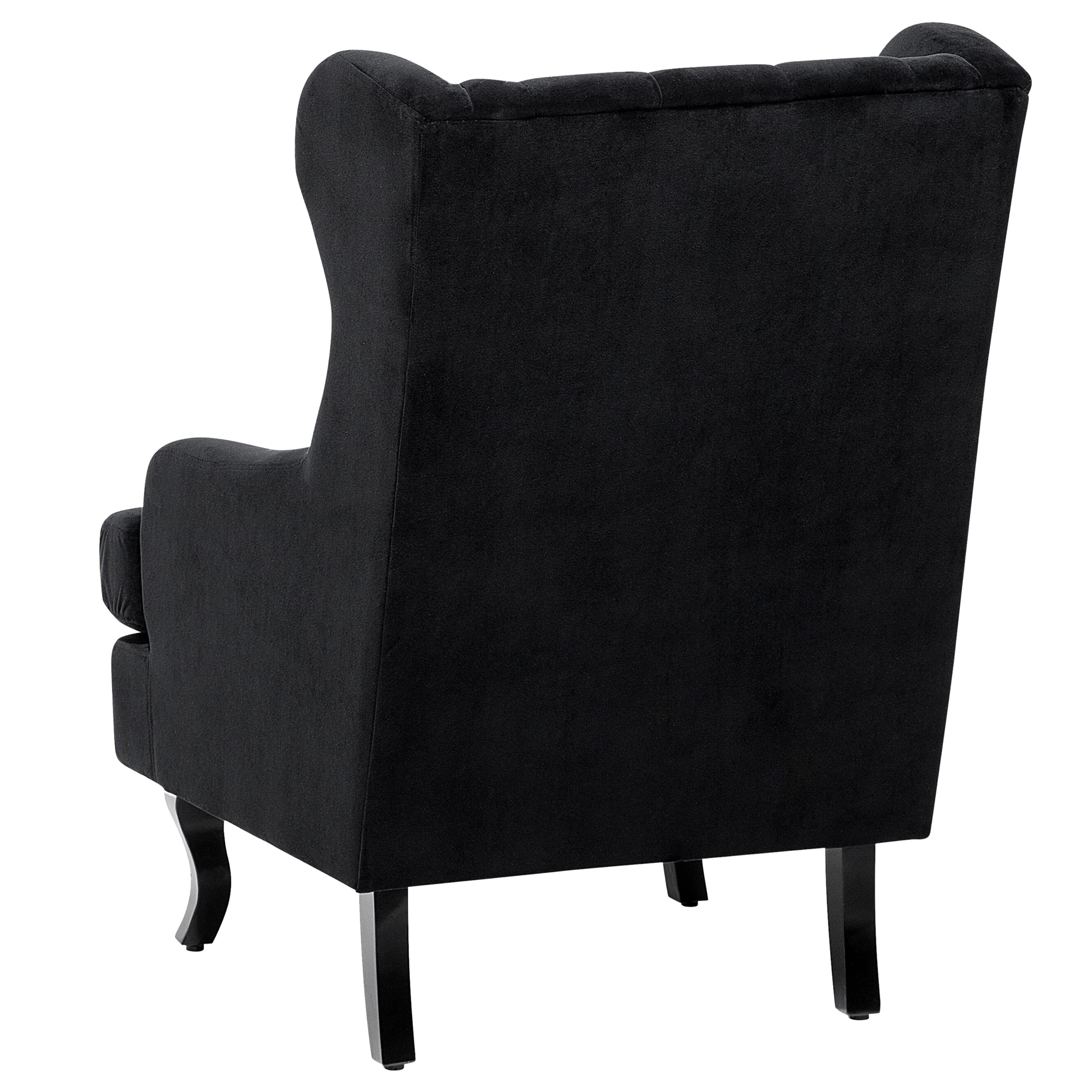 beliani-alta-ohrensessel-samt-schwarz-chesterfield image 6