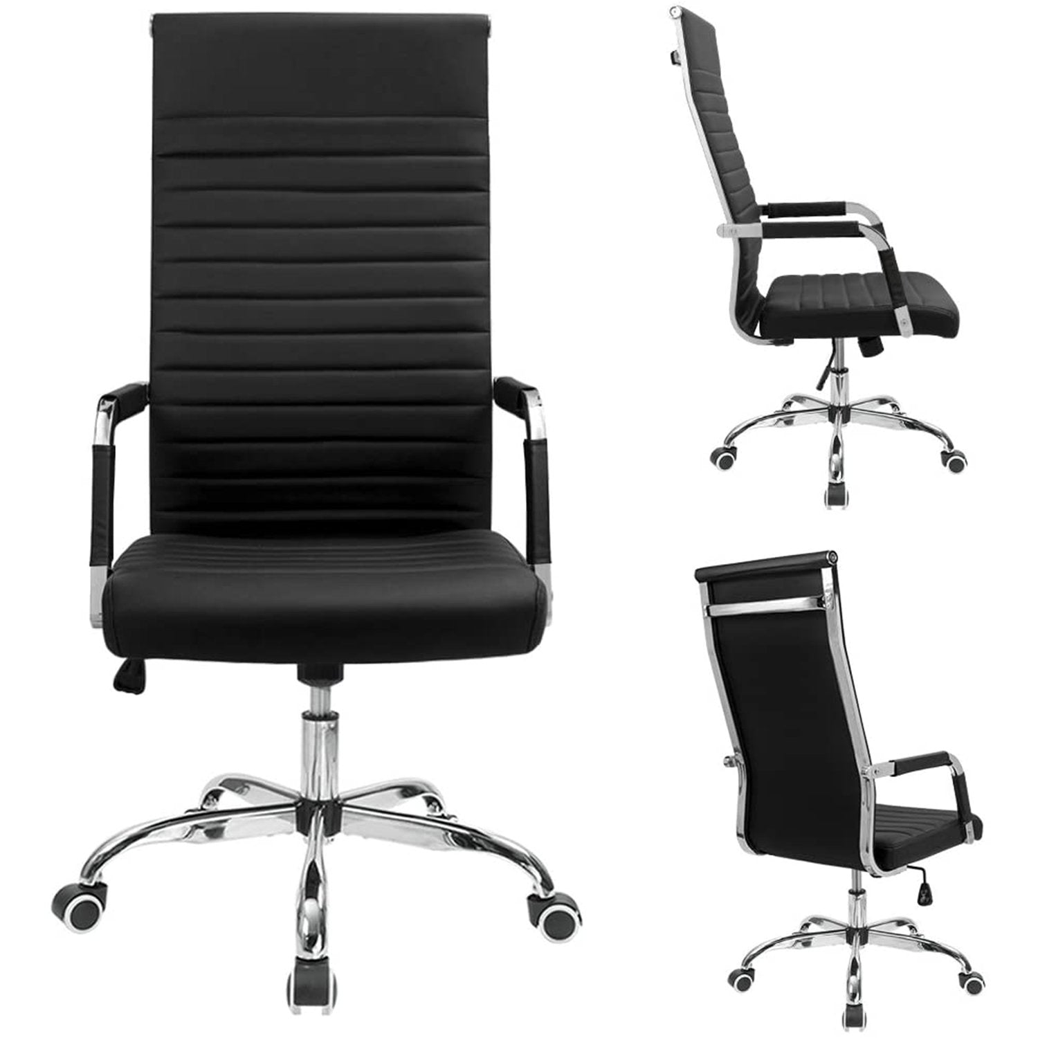 homall-office-leather-chair-b-rostuhl-schwarz-kunstleder image 6