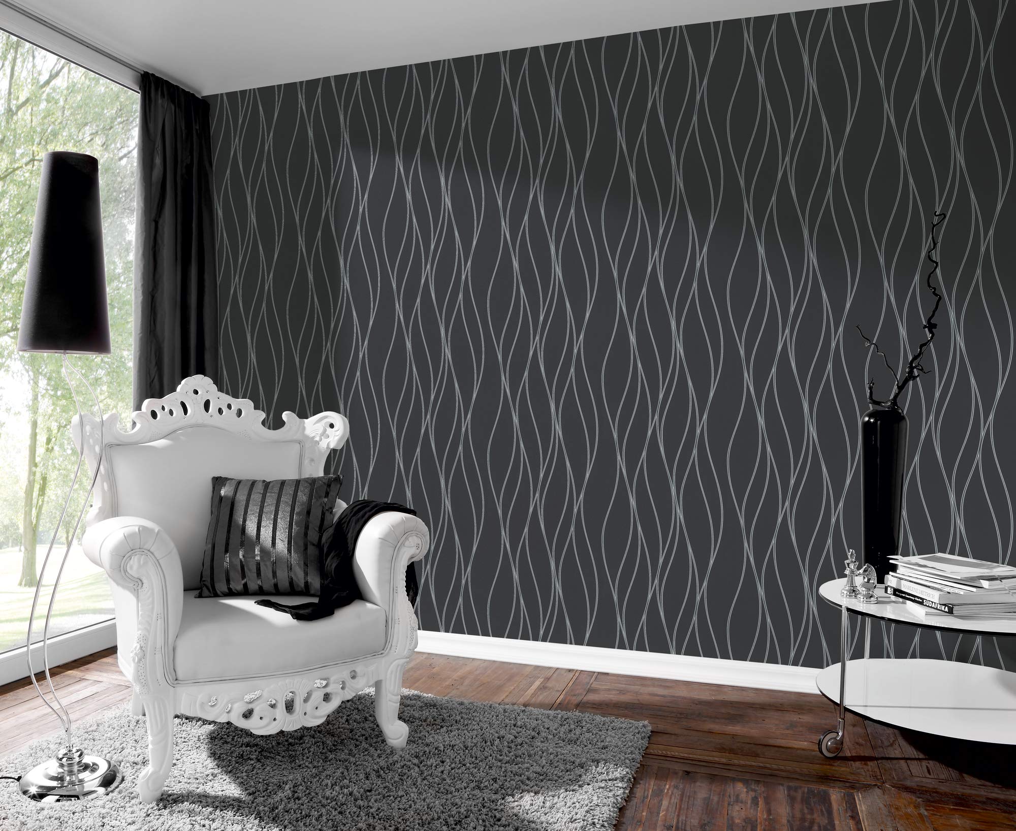 a-s-cr-ation-trendwall-3713-24-vliestapete-streifen-grau-schwarz image 4