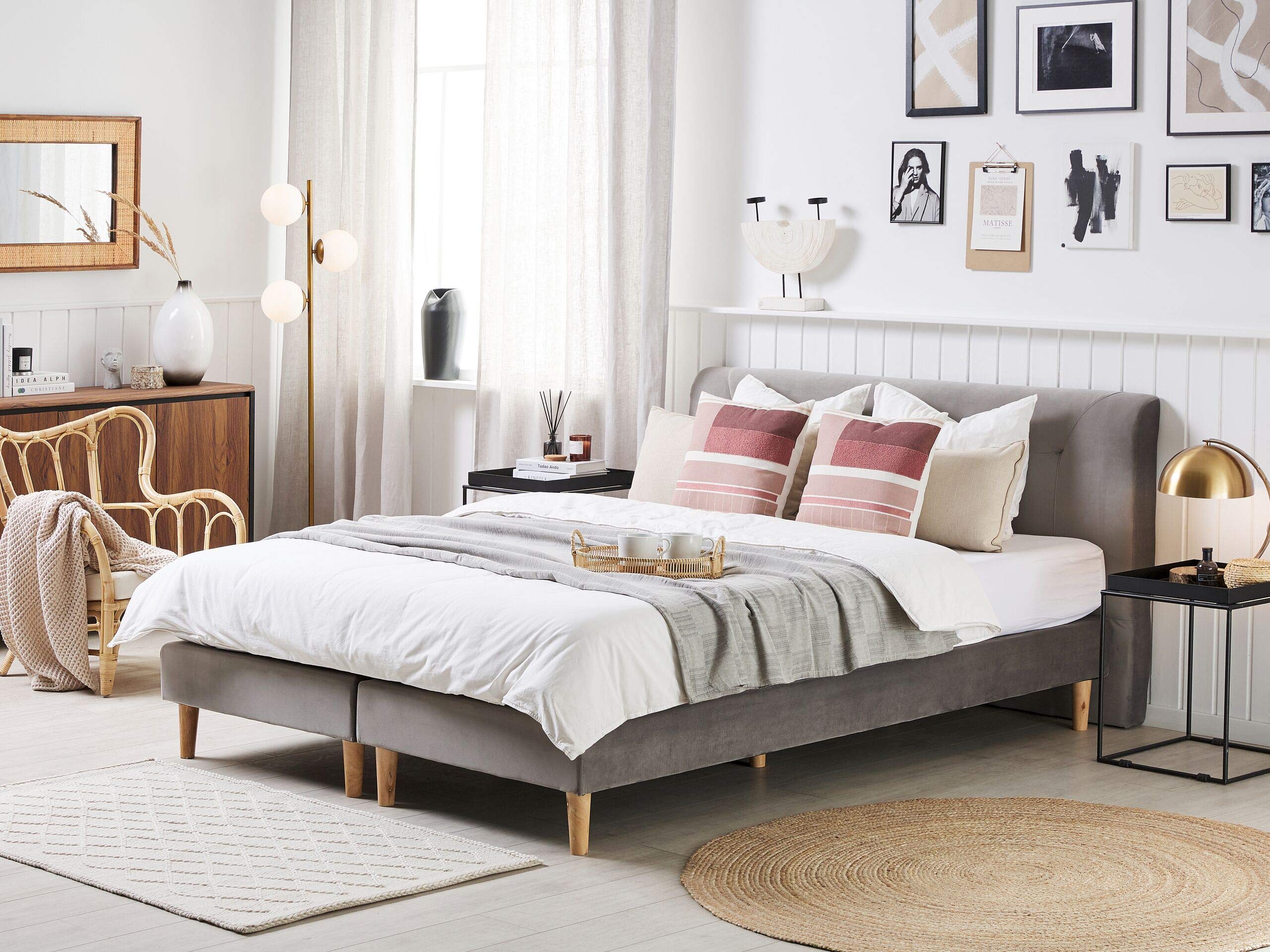 beliani-marquise-boxspringbett-160x200-samt-grau image 2