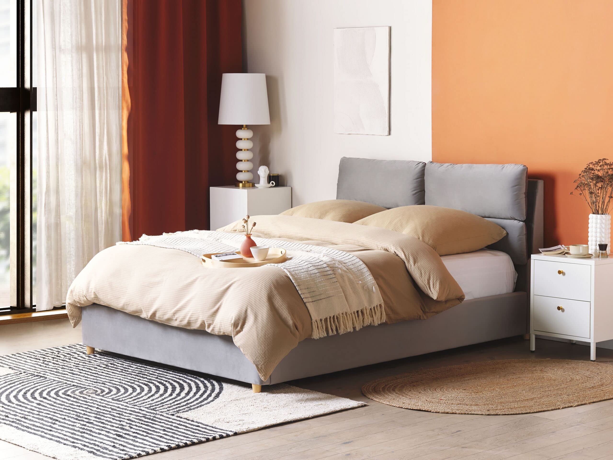 beliani-batilly-bett-140x200-hellgrau-samt-bettkasten image 2
