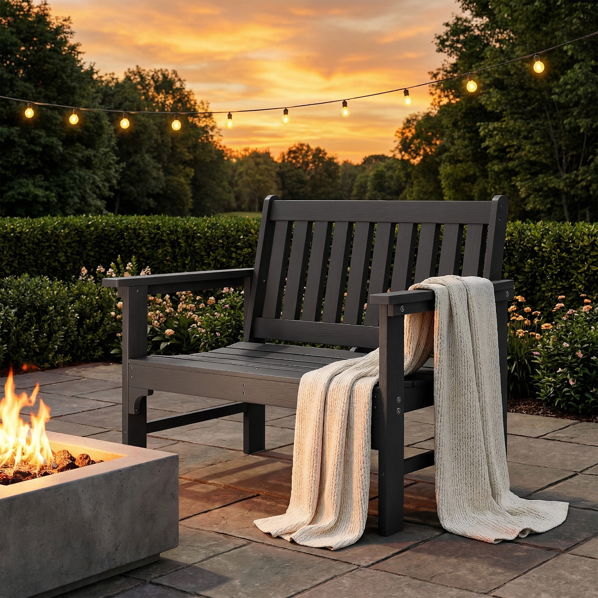 homall-patio-furniture-gartenbank-schwarz-2-sitzer-hdpe image 6