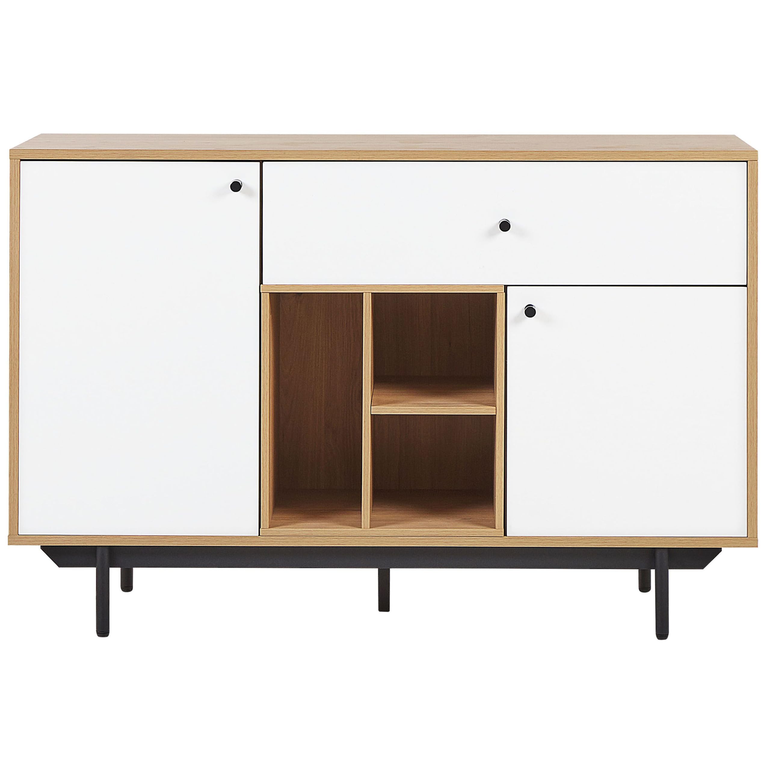beliani-itaca-sideboard-kommode-wei-eiche-2-t-ren-schublade image 4