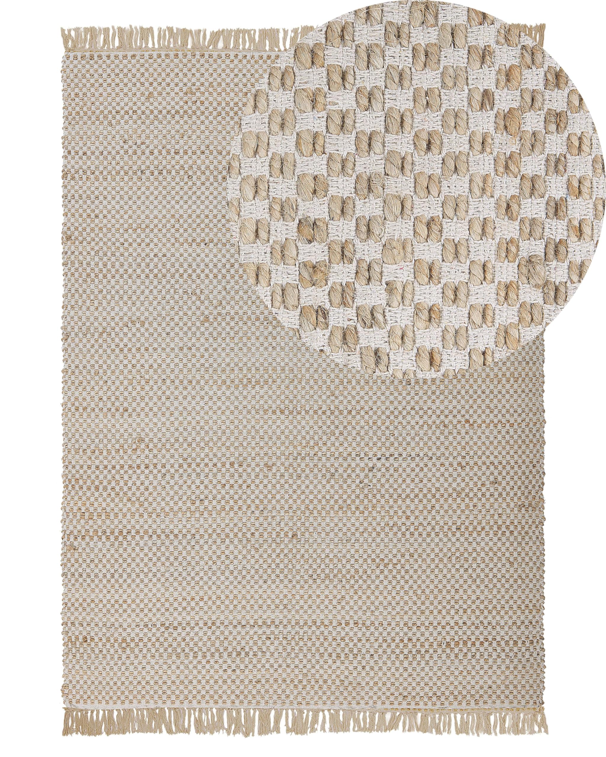 beliani-zerdali-teppich-140x200-beige-jute-fransen image 1