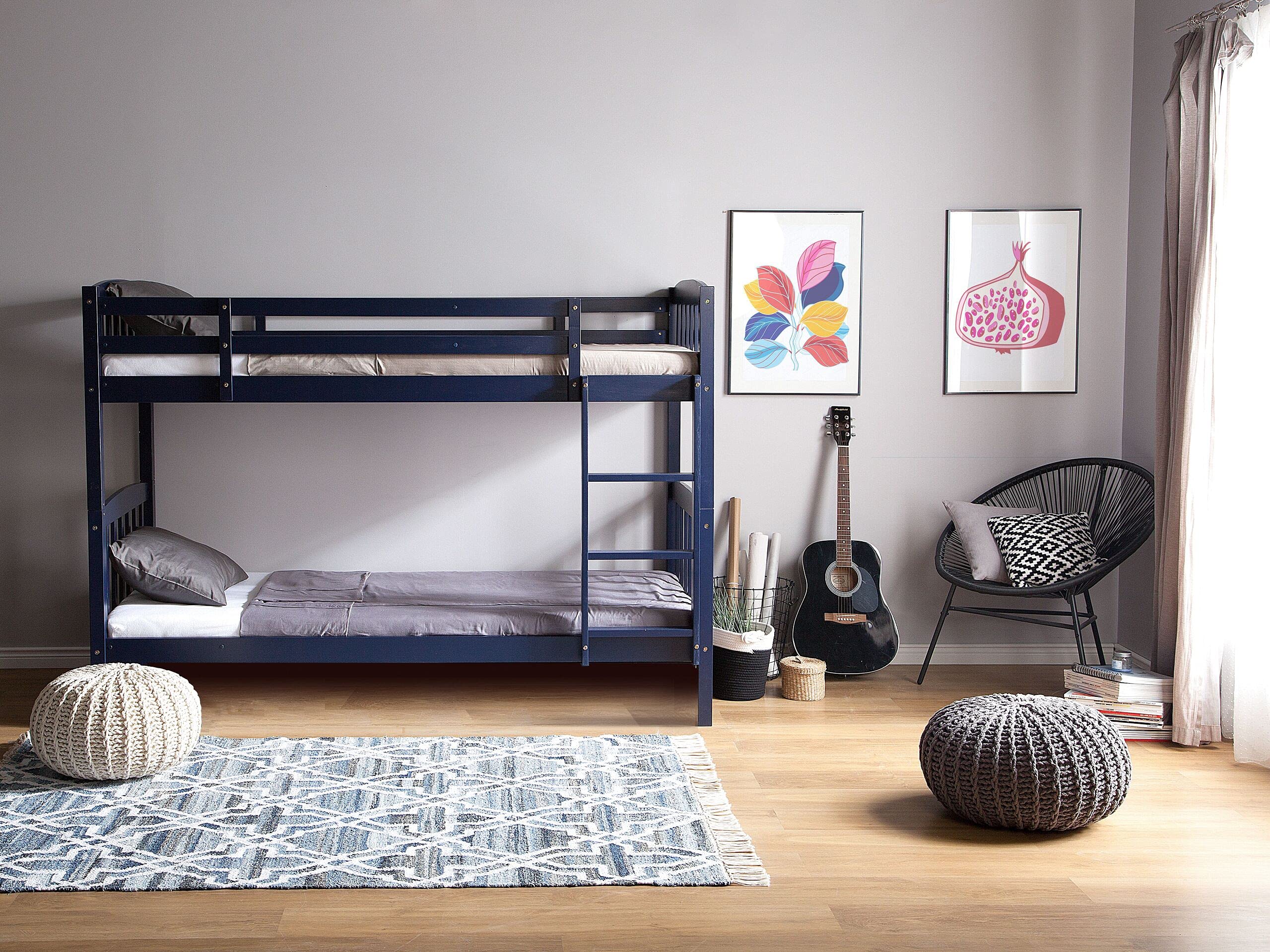 beliani-revin-hochbett-90x200-kiefernholz-blau-kinder image 2