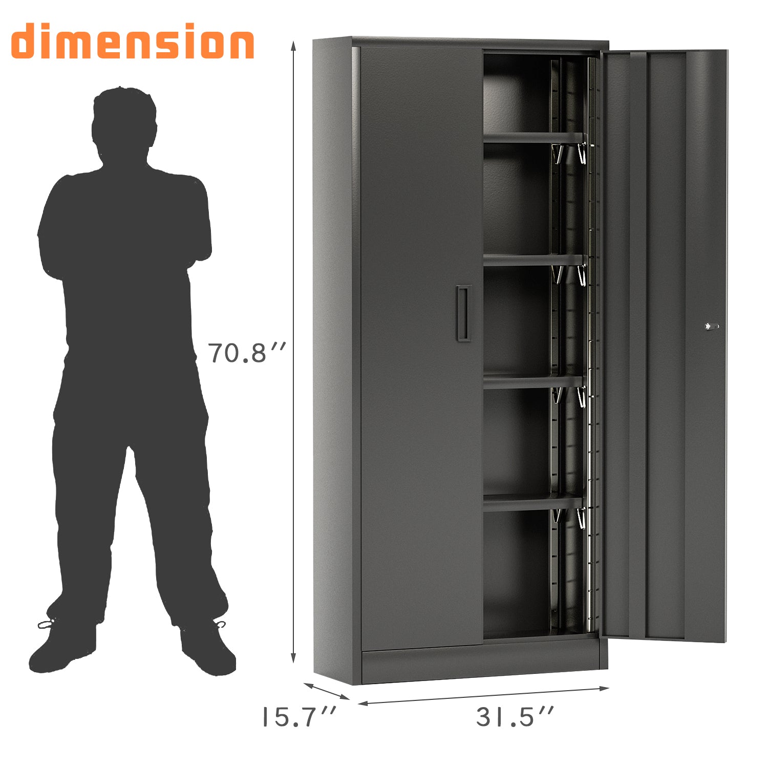 homall-shelf-metallschrank-schwarz-180-cm-abschlie-bar image 5