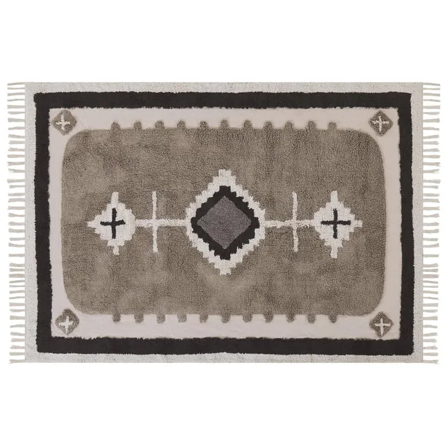 beliani-geyve-baumwollteppich-160x230-beige-braun-fransen image 1