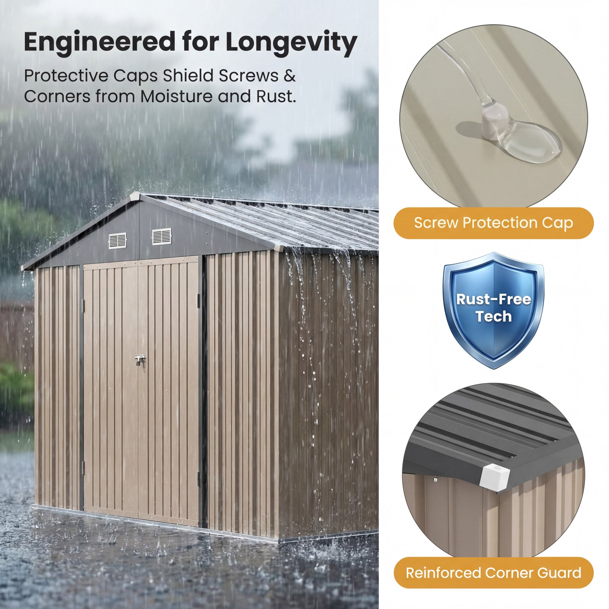homall-metal-shed-ger-teschuppen-10x12ft-braun-metall-abschlie-bar image 2