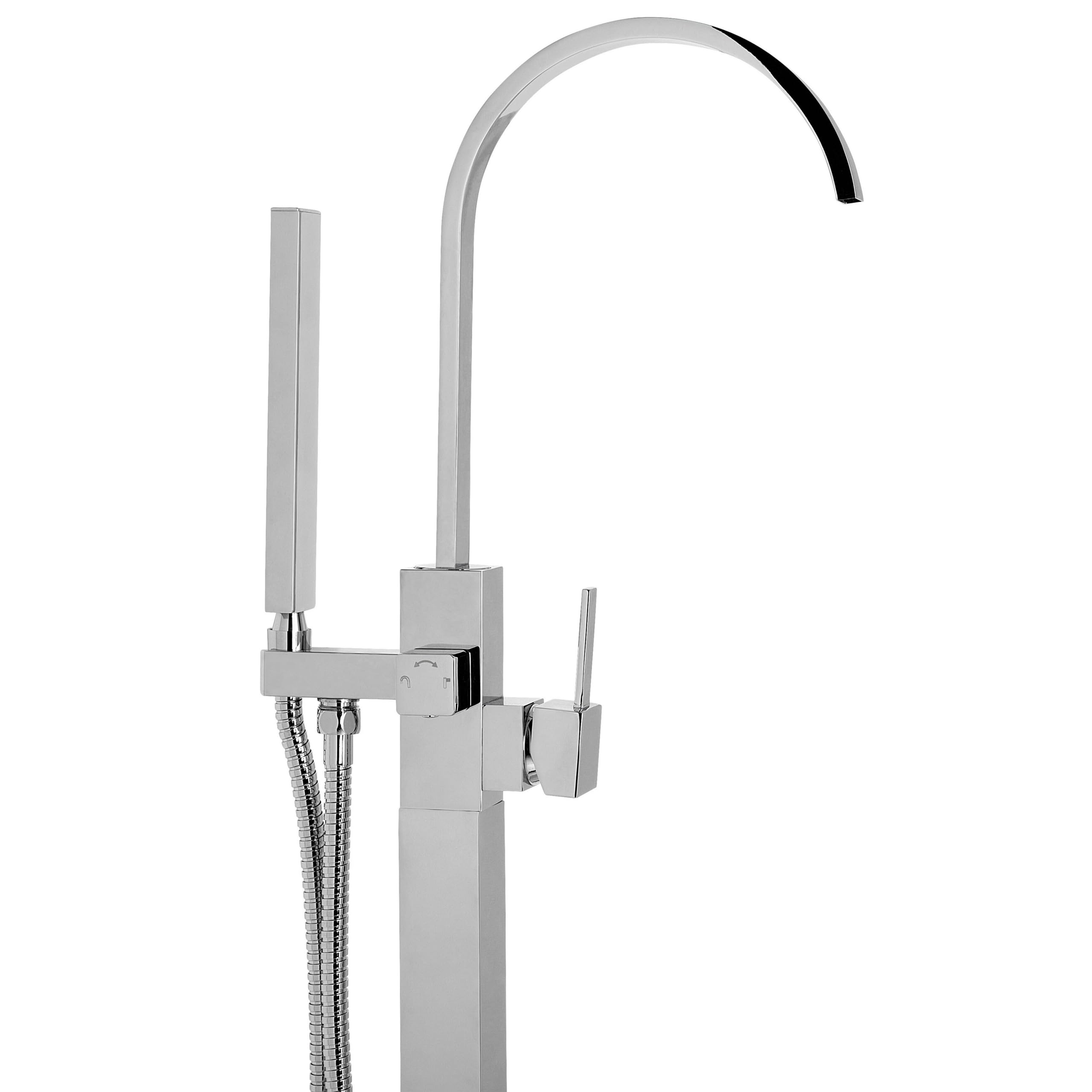 beliani-ribbon-freistehende-badewannenarmatur-silber-mit-handbrause image 4