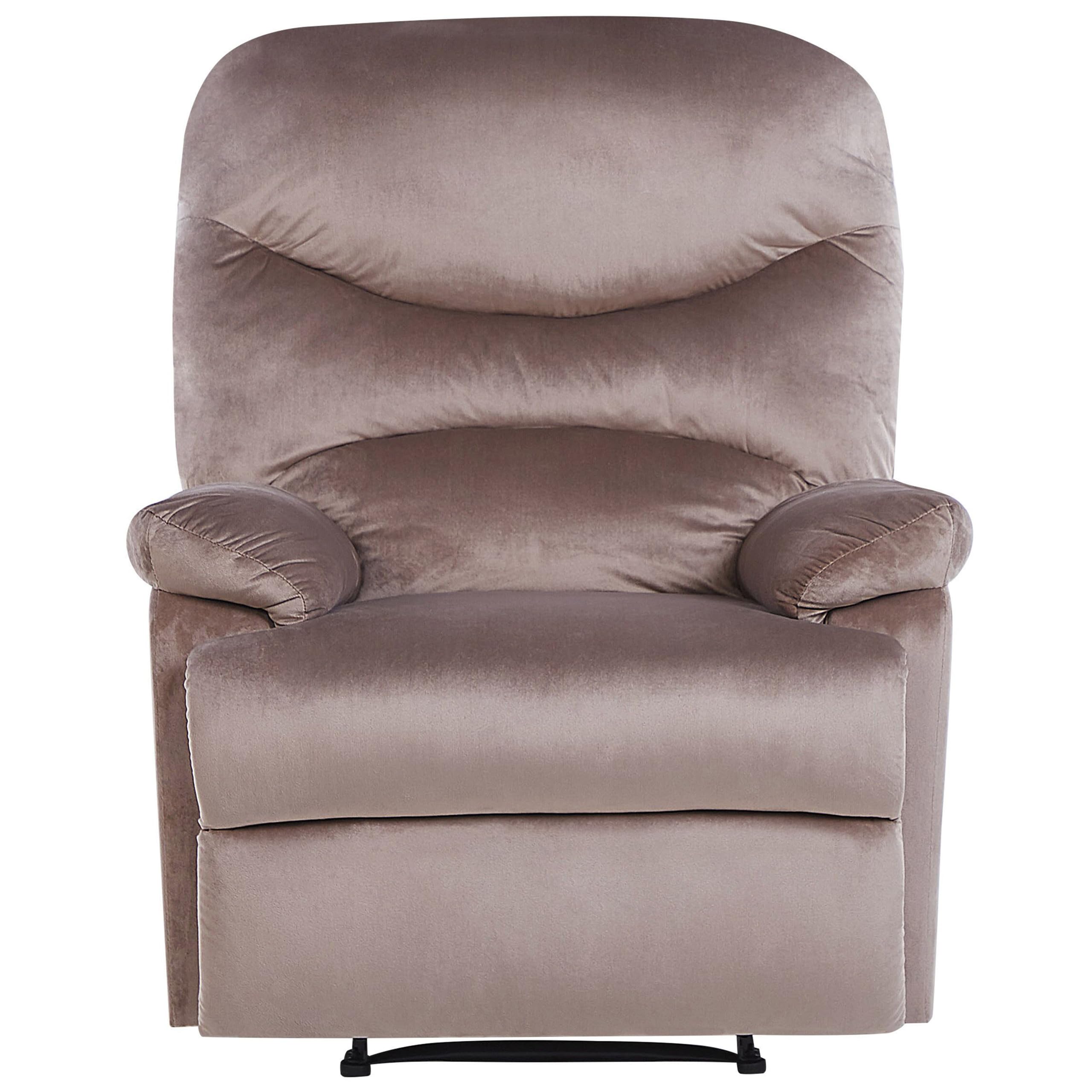 beliani-eslov-retro-sessel-samtstoff-taupe-verstellbar image 4