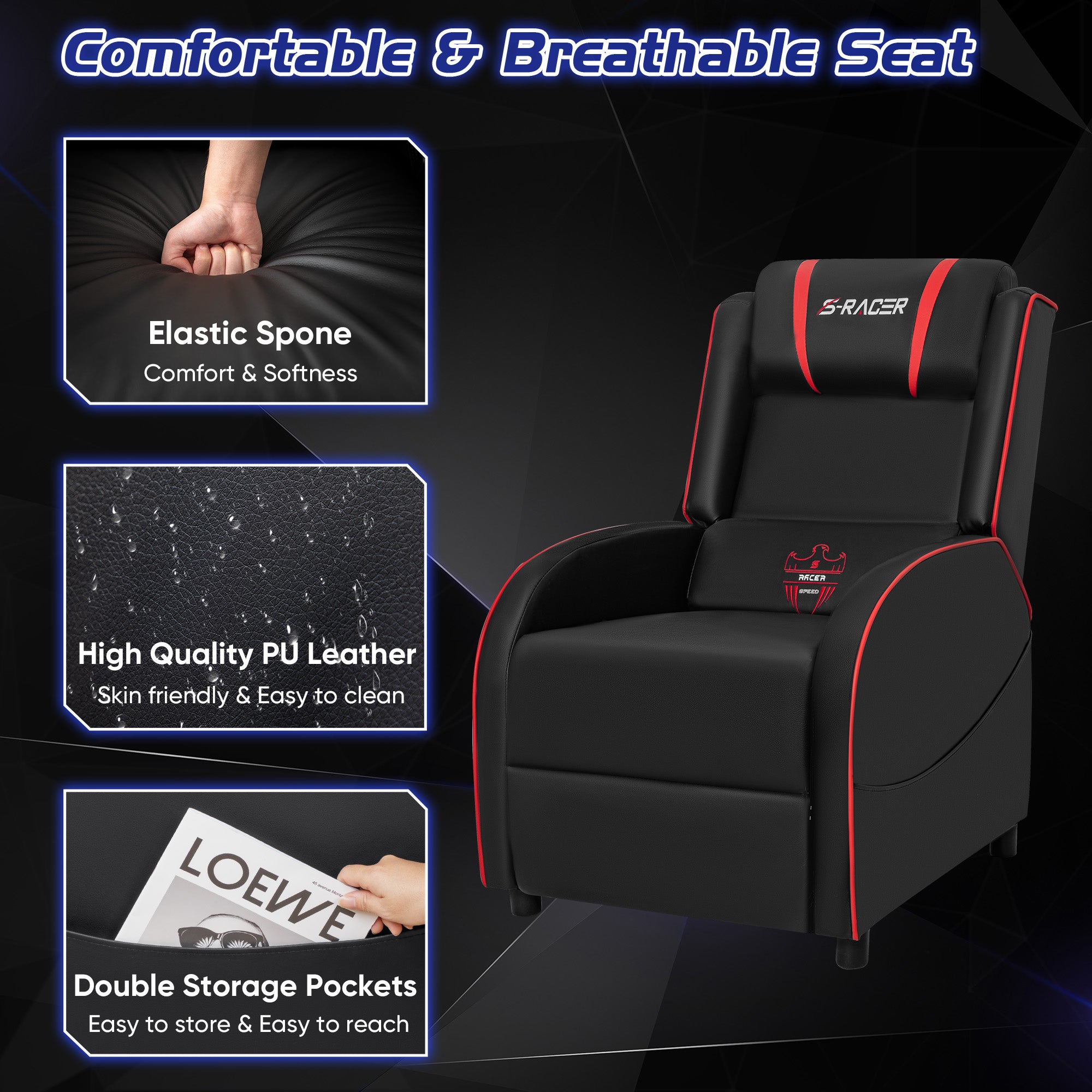 homall-gaming-recliner-sessel-kunstleder-rot-mit-massage image 6