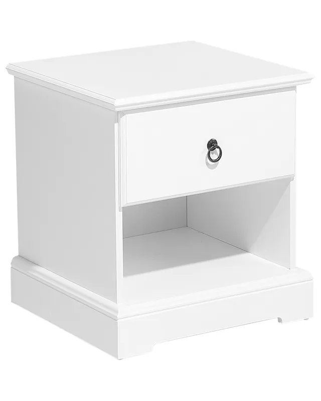 beliani-aufbewahrung-nachttisch-wei-mit-schublade-landhausstil image 1